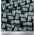 thumbnail image 3 of Soimoi Black Silk Fabric Camera & Dots Printed Craft Fabric by the Yard 42 Inch Wide, 3 of 3