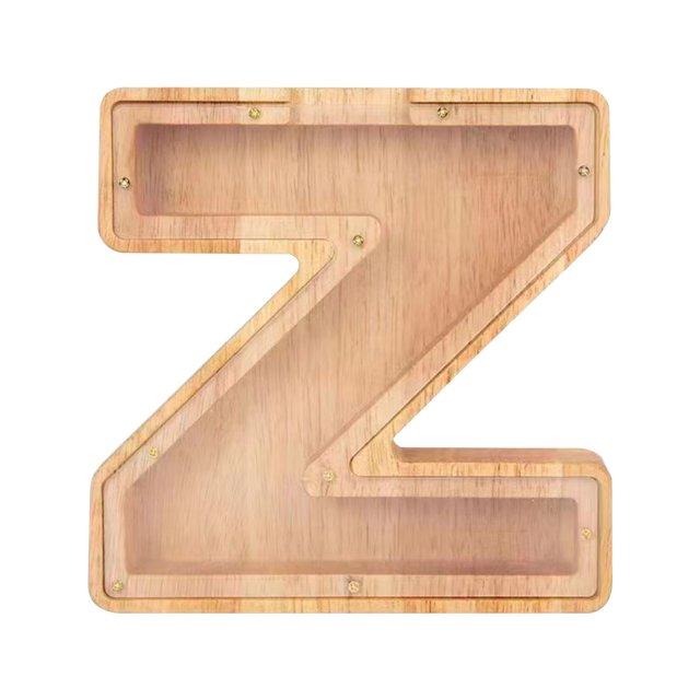 Birdeem Personalized Wooden Name Money Box Wooden Deposit Box Twenty Six English Letters