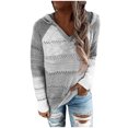 thumbnail image 1 of IROINID Liquidation Hauts Grande Taille pour Femmes, Chandail Imprimé de Noël, Col Rond, Manches Longues, Boutons, Blouse, Gris, 1 of 5