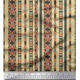 thumbnail image 1 of Soimoi Modal Satin Fabric Ikat Southwestern Printed Fabric 1 Yard 42 Inch Wide, 1 of 3