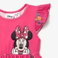 thumbnail image 2 of Disney Minnie Mouse Robes Filles Graphiques Manches à Volants Tenues Décontractées d'Été Cadeaux Tailles 2-8T, 2 of 7
