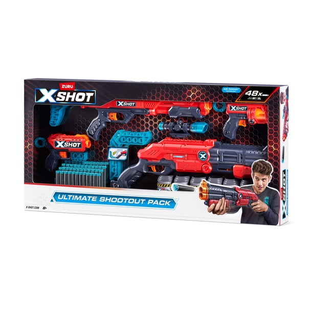 XSHOT Excel Ultimate Shootout Pack (4 Blasters 48 Darts, 6 Cans