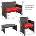 thumbnail image 2 of Costway 8PCS Patio Rattan Furniture Set Cushioned Chair Sofa Coffee Table Red, 2 of 9