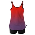 thumbnail image 5 of FAVIPT Women Tummy Control Two Piece Bathing Suit Printed Modest Athletic Swimsuits Tank Top with Shorts 2026 Red,XL, 5 of 5