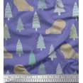 thumbnail image 1 of Soimoi Purple Moss Georgette Fabric Bear & Tree Christmas Fabric Prints By Yard 42 Inch Wide, 1 of 3