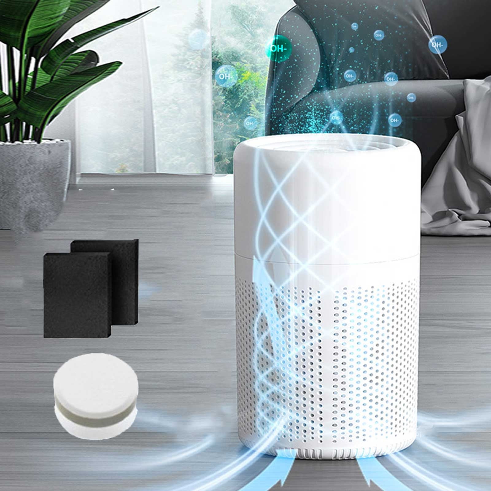 Air Purifiers for Bedroom Home,Hepa Filter Small Portable Air Purifier with Usb Cable for Smokers Pollen Pets Dust Odors Office Car,Desktop Air Cleaner,Smart Quiet Air Purifiers for Home Household
