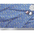 thumbnail image 3 of Soimoi Tissu Georgette Poly Bleu Feuilles et Motifs Géométriques Floraux Imprimés au Mètre 42 Pouces de Large, 3 of 5