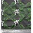 thumbnail image 1 of Soimoi Gray polyester Crepe Fabric Pine & Leaves Print Sewing Fabric Yard 42 Inch Wide, 1 of 3
