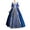 Blue, variant on Huanglei Women's Dress Retro Style Solid Color Trumpet Sleeve Long Princess Dress