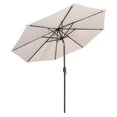 thumbnail image 3 of CorLiving Pegasus 9Ft Round Tilting Patio Umbrella with Solar Powered LED Lights and Powder-Coated Steel Frame, 3 of 7