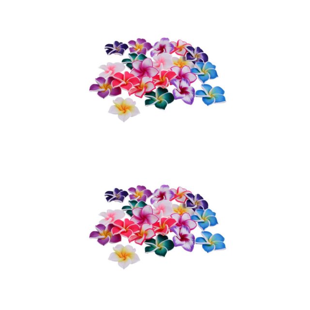 VONKY 20 Pieces Mixed Color Flower Polymer Beads Jewelry Clay Making Findings 35mm 2Set