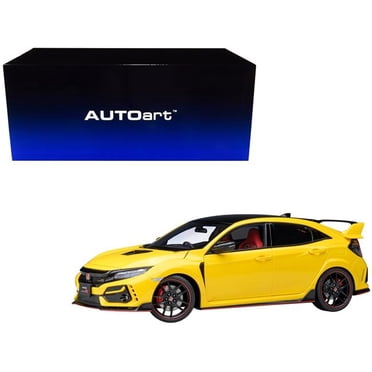 Autoart 73225 2021 Honda Civic Type R FK8 RHD Conduite à Droite Sunshine Édition Limitée Voiture Modèle Échelle 1-18, Jaune