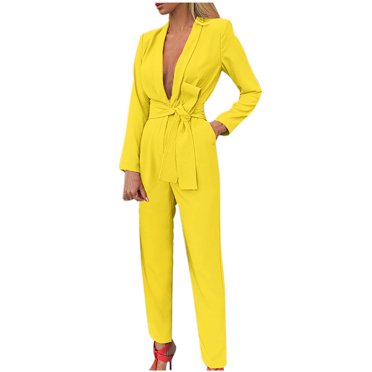 Long Sleeve Romper Women Casual Solid Pocket Romper Long Playsuit Strap Long Sleeve Jumpsuit+Belt Casual Women Romper
