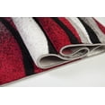 thumbnail image 5 of Waves Pattern Abstract Area Rug Carpet in Ivory Red Grey, 7x10 (6'5" x 9'5", 200cm x 290cm), 5 of 5