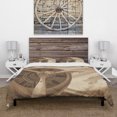 thumbnail image 2 of Designart 'Retro Airplanes Sepia' Traditional Bedding Set - Duvet Cover & Shams, 2 of 4