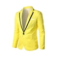 thumbnail image 1 of EGNMCR Jackets for Men Men's Fashion England Solid Color Casual Single Breasted Suit, 1 of 3