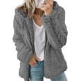 thumbnail image 1 of Innerwin Veste Unie pour Femmes Automne à Manches Longues avec Capuche Gris Foncé S, 1 of 5