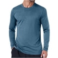 thumbnail image 1 of aohooy Men's Fishing Shirts Long Sleeve Sun Protection Shirts UV SPF UPF 50+ Rash Guard Running Quick Dry Lightweight Dark Blue,XXL, 1 of 7