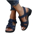 thumbnail image 4 of Économies d'Automne AXXD Sandales Femmes Été Été Talons Romains Décontractés Compensées Sandales à Fleurs Gladiateurs, 4 of 9