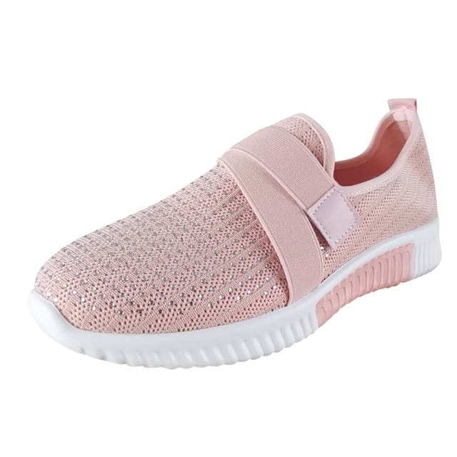 DXOUPM Chaussures à Enfiler pour Femmes Chaussures Décontractées Chaussures Légères de Marche Course Gym Entraînement
