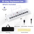 thumbnail image 2 of Costway 61Key Keyboard Piano for Beginners,Electric Portable Digital Piano with Music Stand White, 2 of 10