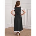 thumbnail image 2 of YiZYiF Robe Vintage Médiévale Renaissance à Manches Courtes pour Filles Enfants Halloween Festival Jeu de Rôle Fête Robes de Bal Noir 8, 2 of 5