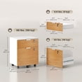 thumbnail image 3 of HOMCOM 2 Drawer File Cabinet with Lock Wheels Hanging Bars Nature Wood, 3 of 10