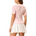 thumbnail image 3 of INSPIRE CHIC Blouse à Boutons Vichy pour Femme à Col Peter Pan avec Volants TP Rose, 3 of 7