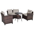 thumbnail image 4 of Costway Ensemble de Mobilier d'Extérieur en Rotin pour Patio 4 Pcs avec Coussins Canapé et Table, 4 of 10