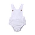 thumbnail image 2 of EYIIYE Barboteuse en Coton pour Bébé Sans Manches à Bretelles Combinaison de Couleur Unie, 2 of 6