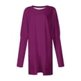 thumbnail image 4 of AherBiu Hauts pour Femmes Tendance à Manches Longues Chemises Fluides d'Automne Coupe Ample Col Ras du Cou Chandail avec Poches, 4 of 4