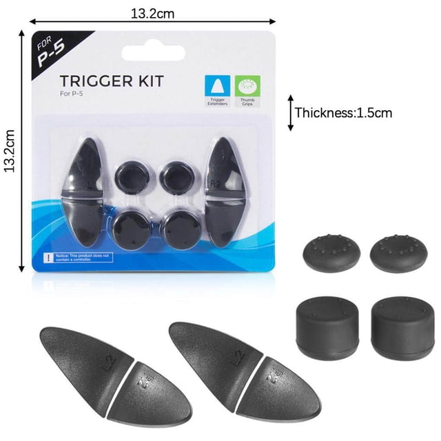 Maoww Capuchons de Poignée pour Joystick, Couvre-Manettes 8 en 1, Rallonges de Gâchettes Boutons L2 R2, Capuchons de Poignées pour Joystick pour Manette PS5