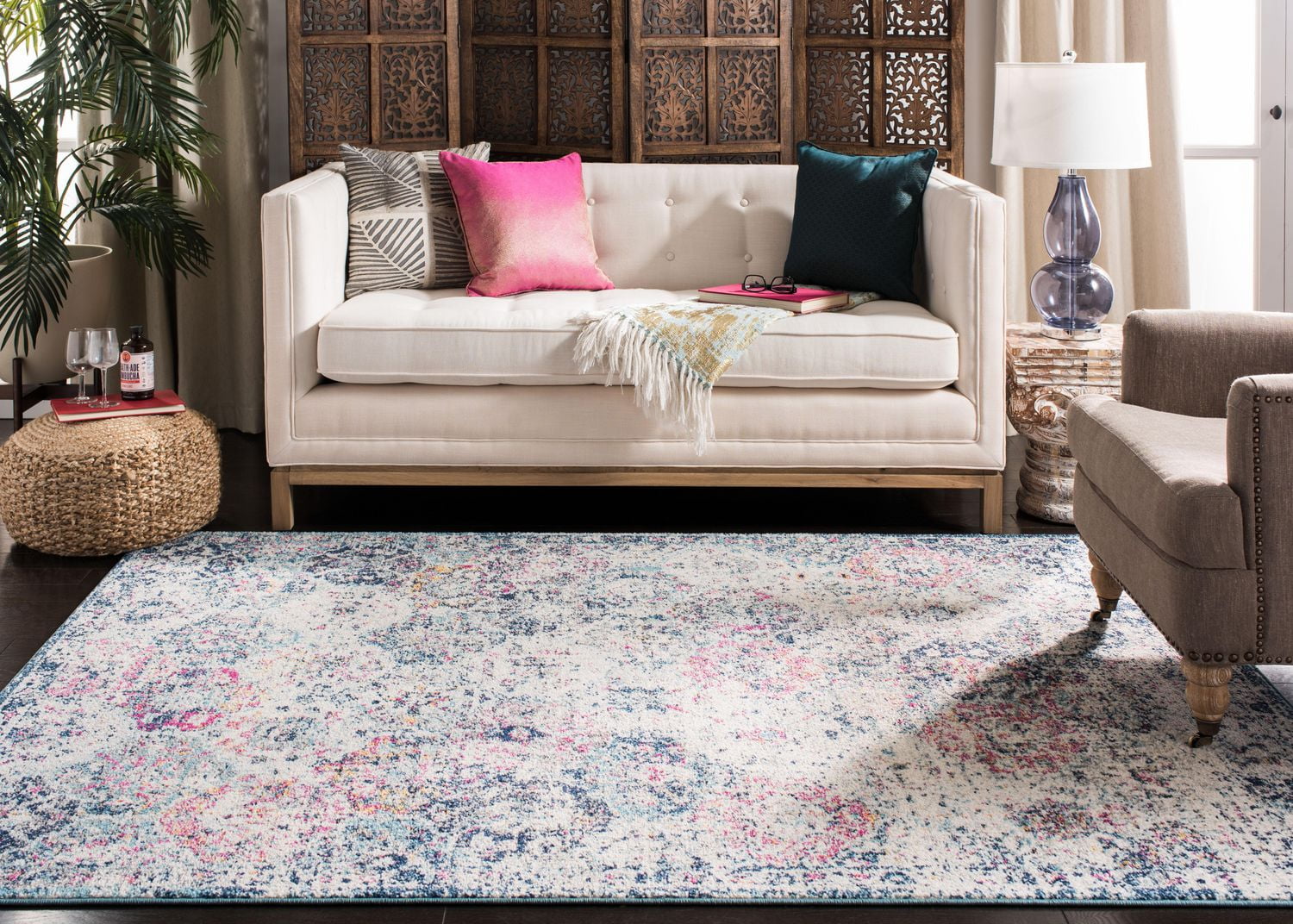 SAFAVIEH Madison Judith Tapis Géométrique Floral