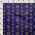 thumbnail image 2 of oneOone Silk Tabby Fabric Spiral & Floral Block Print Fabric By The Yard 42 Inch Wide, 2 of 4
