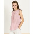 thumbnail image 4 of INSPIRE CHIC Blouses de Travail Sans Manches pour Femmes, Hauts CHIC à Volants Plissés, Rose, P, 4 of 6