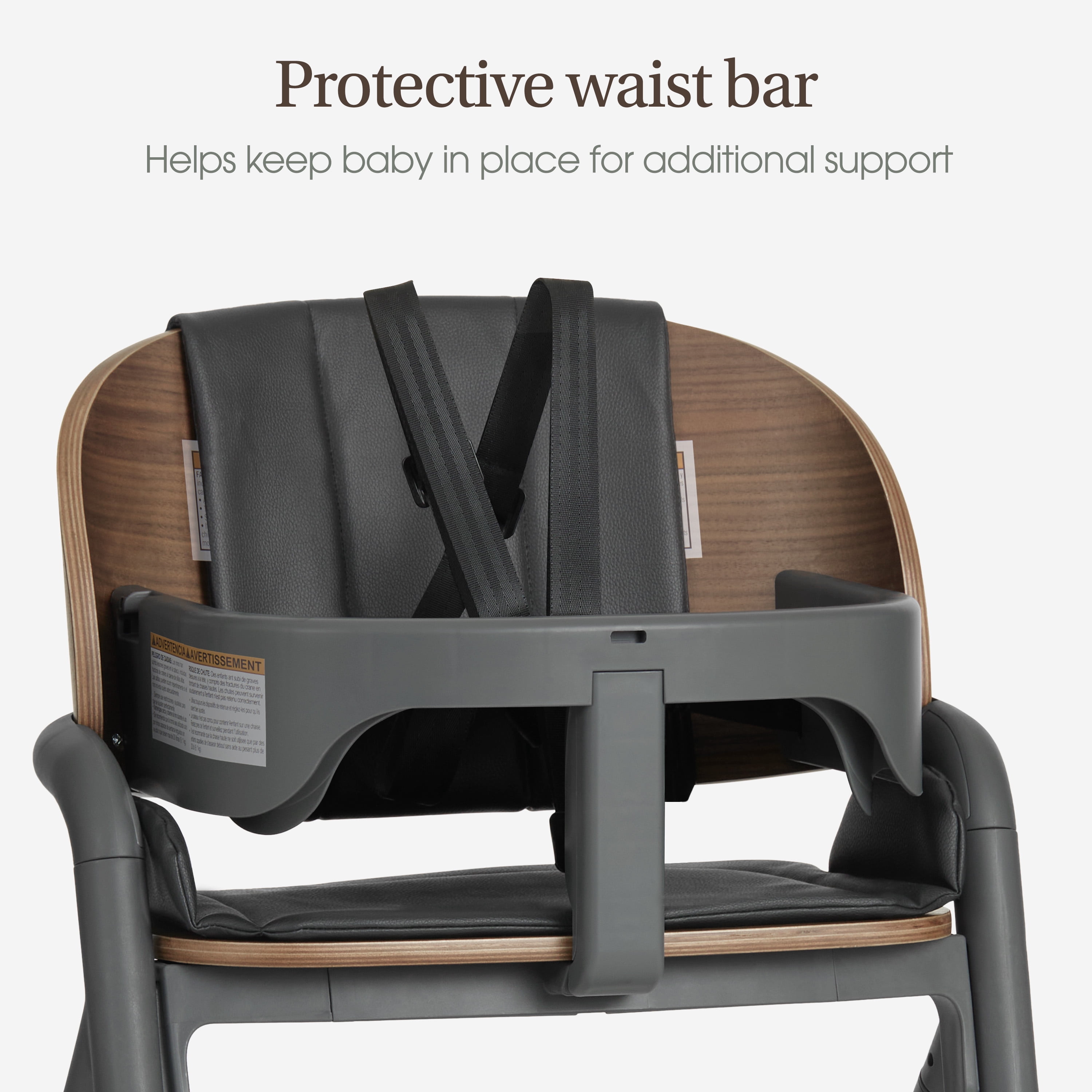 Evolur Step and Savor Convertible High Chair, Walnut Gray