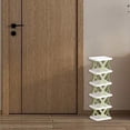 thumbnail image 4 of CQCYD 6-Tier Plastic Shoe Rack, Stackable Multi-Layer Organizer, ABS Resin Narrow Shelf, Ventilated Space-Saving Shoe Rack for Entryway and Closet, 4 of 7