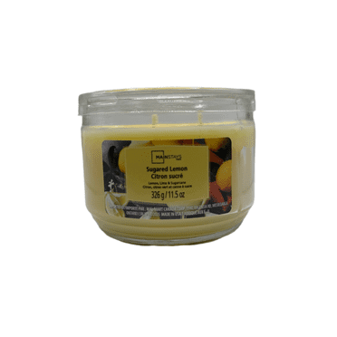 Mainstays Sugared Lemon Scented 3-Wick Glass Jar Candle, 11.5 oz.