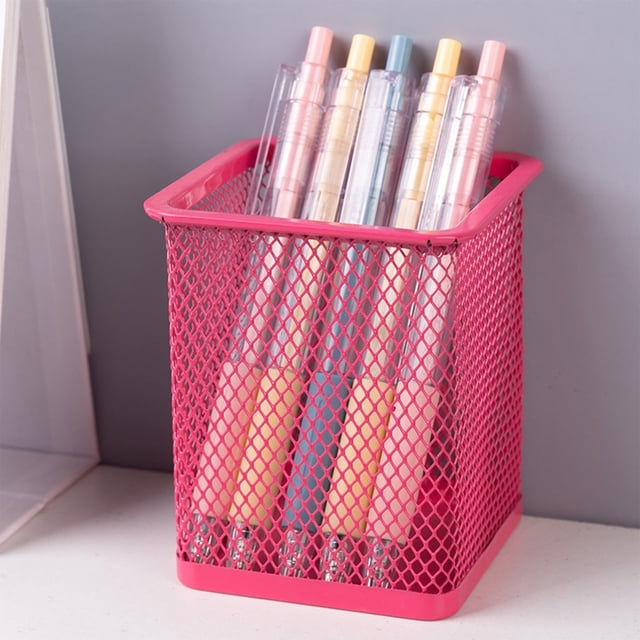 Education Supplies, Metal Hollowed Out Desktop Storage Box Multifunctional Color Mesh Storage Box For Student Stationery, Classroom Gifts