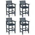 thumbnail image 1 of Gymax Patio Bar Stools Set of 4 Tall Adirondack Chair w/ Backrest Armrests & Footrests Navy, 1 of 9