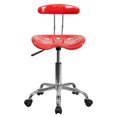thumbnail image 4 of Vibrant Cherry Tomato and Chrome Swivel Task Chair with Tractor Seat, 4 of 8