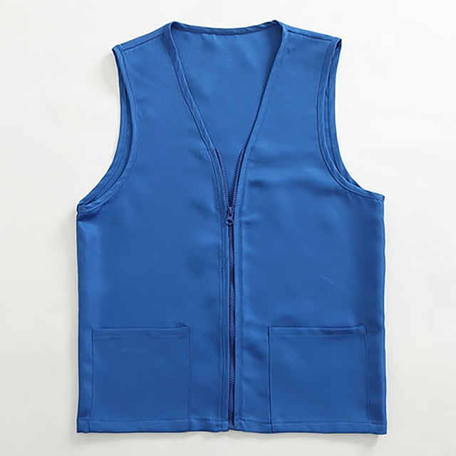 IMENGL Adult Postulant Activity Vest Supermarket Clerk Workwear Multi Pockets, Blue M, Size M-3XL