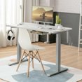thumbnail image 3 of Gymax Cadre de Bureau à Manivelle Assis-Debout, Hauteur Réglable, Base Debout, Gris, 3 of 10