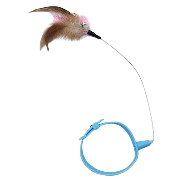 Jouet Interactif pour Chat, Collier en Matériau Caoutchouc, Baguette Auto-Jeu Teaser pour Chats d'Intérieur, Divertissement, Exercice, Stimulation Mentale