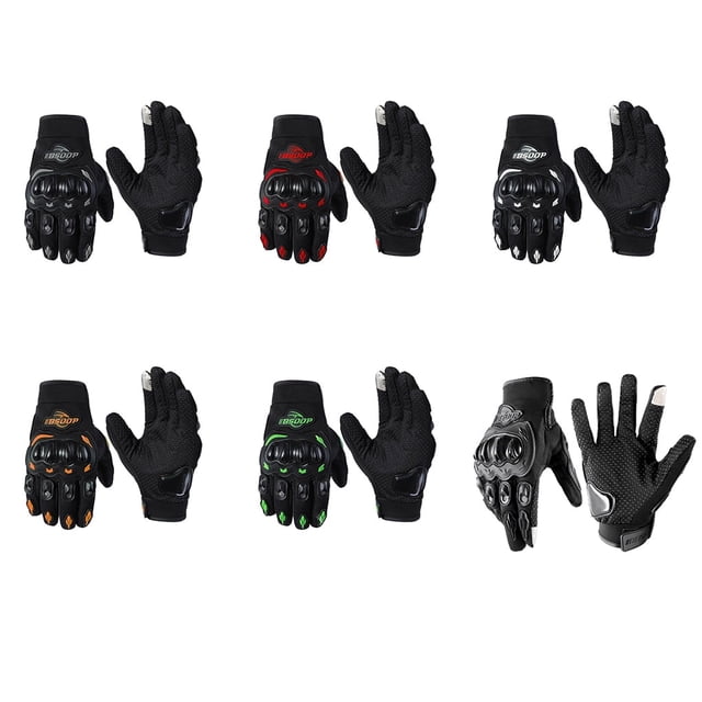 maskred Maximum Protection Leather Motorcycle Gloves With Padding • Breathable orange L
