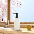 thumbnail image 2 of yulier 350ml Soap Dispenser for Bathroom and Kitchen, Modern Striped Style Hand Soap Body Wash Dish Soap Dispenser with Pump, Refillable Pump Bottle, White, 2 of 6