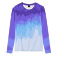 thumbnail image 3 of RKSTN Chemises à Manches Longues pour Femmes Mode Chandail à Col Rond Imprimé Teinture sur Nœuds Décontracté Sortie Blouses Amples Hauts, 3 of 3