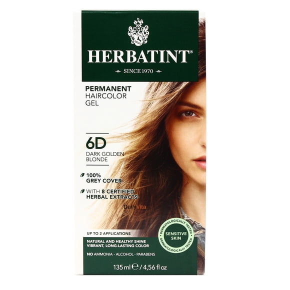 Herbatint 6D Dark Golden Blonde Permanent Herbal Hair Color Gel 4.5 fl. oz. 218237