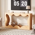 thumbnail image 1 of Space-Saving Farmhouse Console Table – 63" Narrow Wooden Sofa Table with Storage Shelf – Rustic Entryway or Living Room Accent – Durable Engineered Wood – Wood Color, 1 of 7
