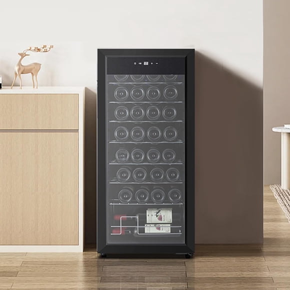 Refroidisseur de Vin à Compresseur de 32 Bouteilles – Grande Cave Autoportante avec Tablettes Ajustables et Températures Numériques, 41‐64 °F